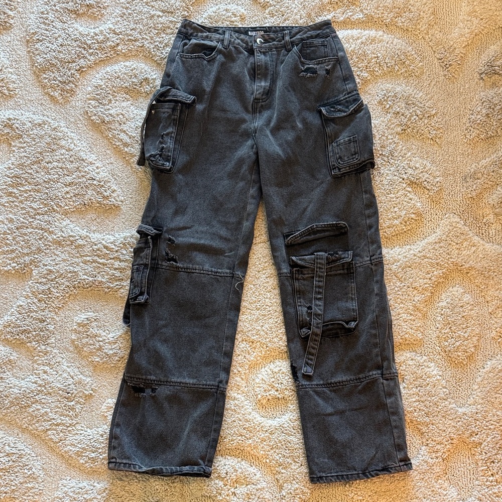 Babyboo Black Cargo Pants - Size Small